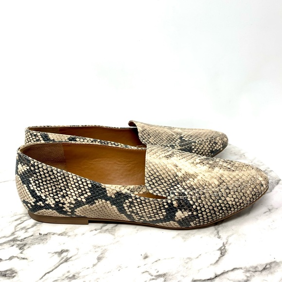 Caslon Brennan Snake Slip On Loafer Flats 9.5 Minimalist Classic Preppy Neutral - Picture 2 of 13